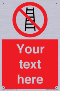 Custom No Ladders Sign